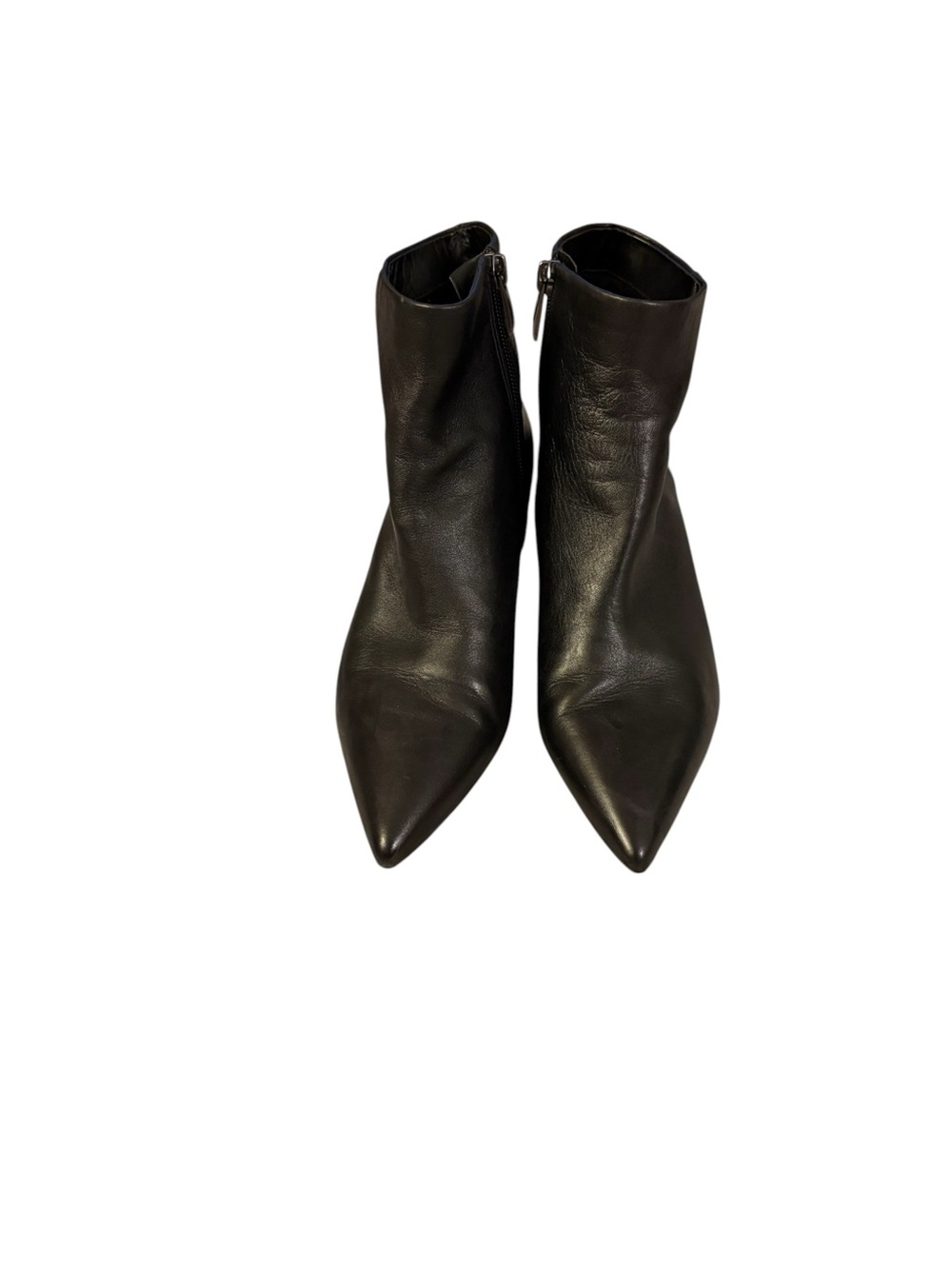 Nordstrom Black Pointed Toe Leather Ankle Booties